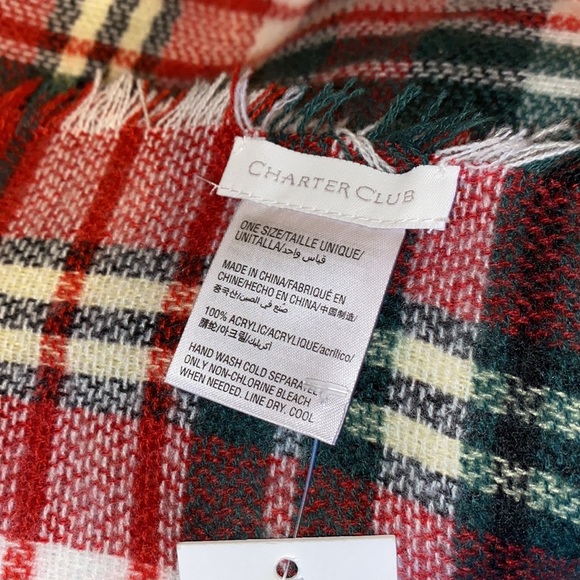 ❤️💚❤️NWT Charter Club Oversized Plaid Blanket Scarf - Picture 2 of 6
